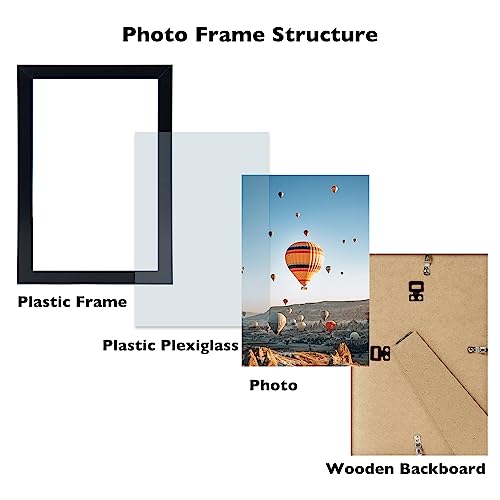 JCJMY 8.5x11 inch Picture Frame Black for Certificate Poster and Photo, Horizontal and Vertical Formats for Wall Hanging o...