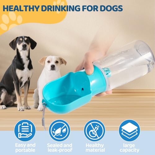 Dog Water Bottle with Food Storage Compartment Portable Pet Dispenser Dogs Stuff Water Bottle Puppy Supplies Portable Trav...