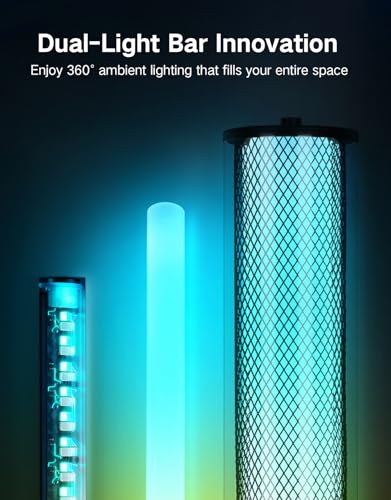 OUTON Bright Smart Floor Lamp with Remote, App & Touch Control, RGB Color Changing Standing Lamp, 2200K-6500K Dimmable, 3 ...