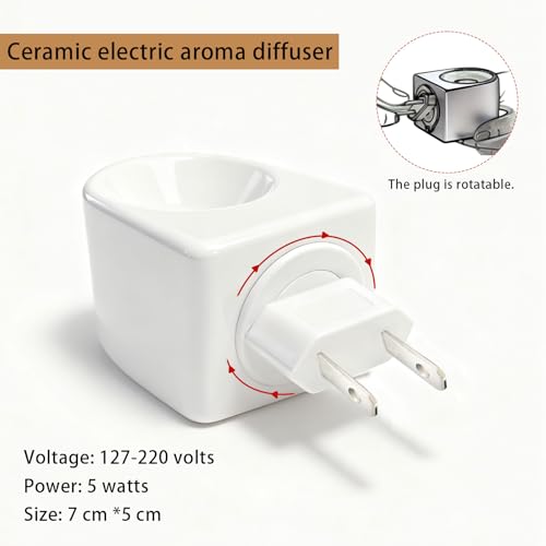 Essential Oil Porcelain Diffuser – Original White | Electric Plug-in Aroma Diffuser with Adjustable | Fragrance Oil Scent ...