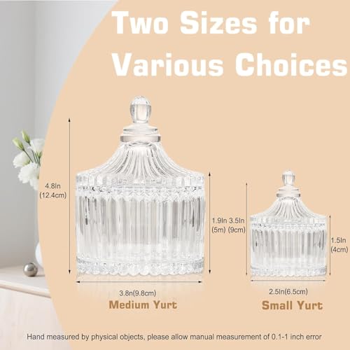 Birthday Gifts For Women Vanity Bathroom Organizer Glass Jars with Lids Candy Dish Aesthetic Room Home Decor Trinket Dish ...