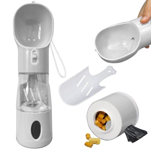 4-in-1 Dog Water Bottle for Walking & Travel – Leakproof Portable Pet Water Dispenser with Bowl, Poop Bag Holder & Shovel...