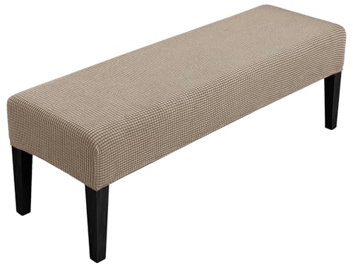 SPRINGRICO Stretch Dining Bench Cover, Removable Bench Slipcover Washable Bench Seat Protector Rectangle Bench Cover for D...