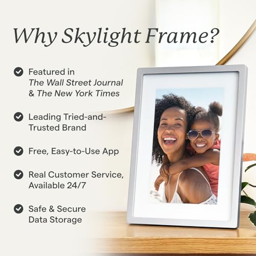 Skylight Digital Picture Frame - WiFi Enabled with Load from Phone Capability, Touch Screen Digital Photo Frame Display - ...