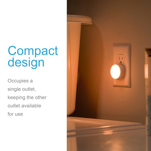 GE SleepLite LED Night Light, 2 Pack, Dusk-to-Dawn Sensor, Sleep Light, Dim Light, Warm Amber, Compact, Ideal for Bedroom,...