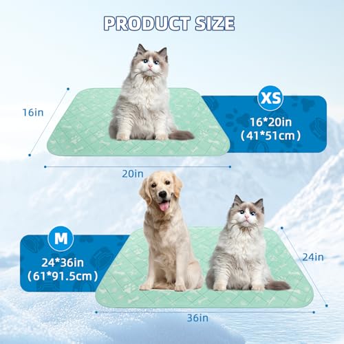 Homimp Self-Cooling Mat for Dogs,6 Pack Washable Cooling Mat & Sleeping Pad,Reusable Waterproof Dog Pee Pads,Non-Toxic,No...