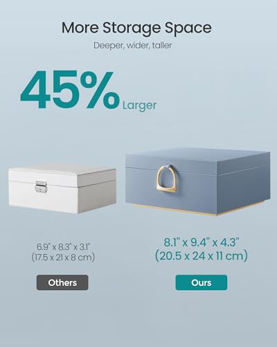 SONGMICS 2-Layer Jewelry Box, Jewelry Organizer with Handle, Removable Jewelry Tray, Jewelry Storage, Floating Effect, 8.1...