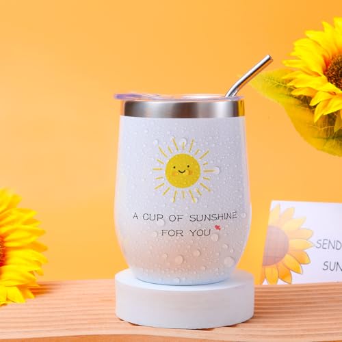 Sunflower Gifts Baskets for Women-7 Pcs Unique Birthday Gift for Sister, Fun Get Well Basket after Surgery for Female, Sel...