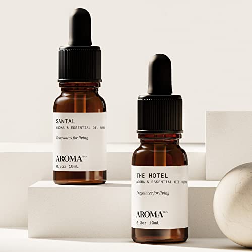 AromaTech Santal & The Hotel Set | Gift Set of Aroma Diffuser Essential Oils Blend of Santal Cardamom, Papyrus, Musk | The...