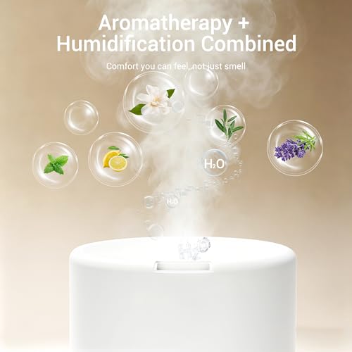 ASAKUKI Essential Oil Diffuser for Home, 300 ml Humidifier with Automatic Shut-Off, Quiet Aromatherapy Diffuser with 7 LED...