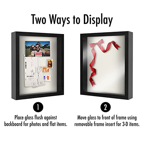 Americanflat 11x14 Shadow Box Frame with Shatter-Resistant Glass - Silhouette Collection - Large Shadow Box Display Case f...