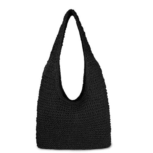 Women Large Straw Beach Bag Handmade Woven Shoulder Bags Hobo Tote Handbag Purse for Summer