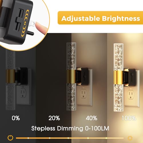 L LOHAS LED Night Light Rotating,[2 Pack] Night Lights Plug into Wall, Auto Light Sensor Nightlight Dimmable 100LM, 3000K ...