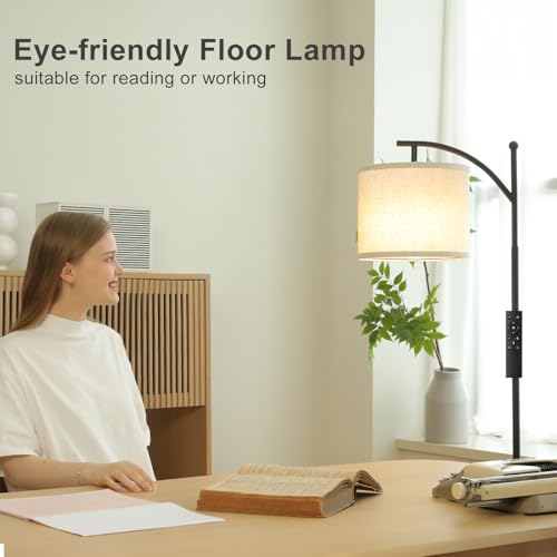 Ambimall 60" Floor Lamp with Remote Control and Stepless Dimmable Bulb, Colors Temperature & Brightness Adjustable, Modern...