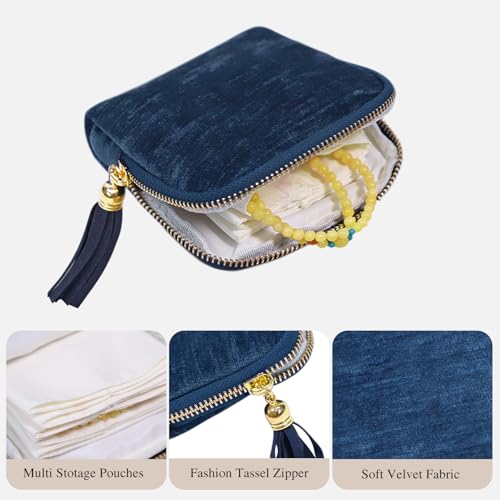Stratalife Travel Jewelry Case Organizer for Women Wedding Gift Portable Jewelry Box with Small Pouches for Healing Crysta...