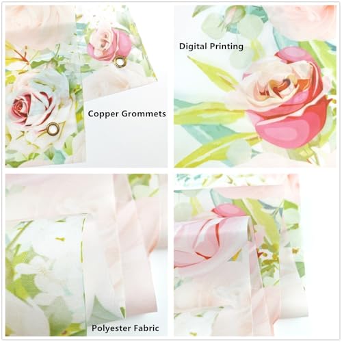 LOONELO Love Laughter Wedding Backdrop Banner with 70.8 X 43.3 inch, Happily Ever Floral Bridal Shower Hanging Banner Sign...