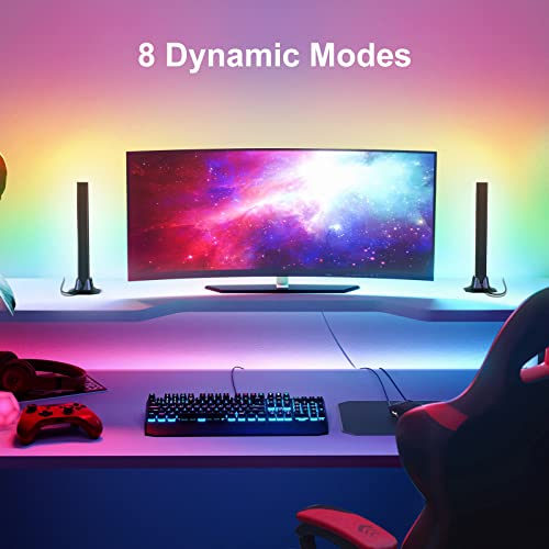 velted RGB Light Bar, Music Sync RGB IC LED Lights Bars, USB Powered Ambient Lighting, Remote Control Color Changing Gamin...