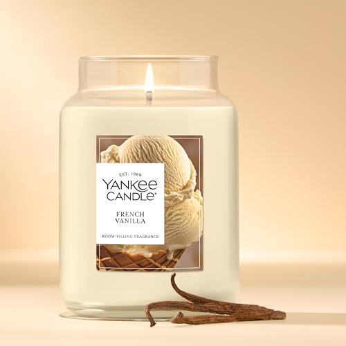 Yankee Candle French Vanilla Scented Candle, 22oz Large Jar with up to 150 Hour Burn Time, Giftable