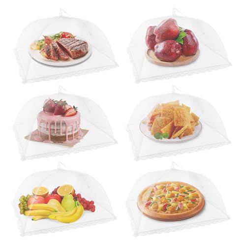 NEPAK 6 Large and Tall Food Covers, 17"x17" Food Tents Food Covers for Outdoors,Pop-up Mesh Food Covers Nets for Outside,S...