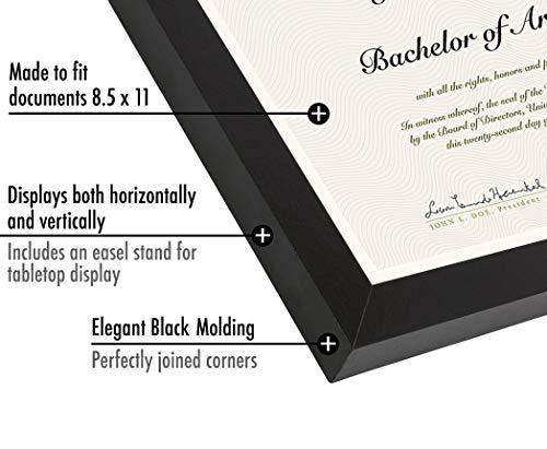 Americanflat 8.5x11 Diploma Frame with Shatter-Resistant Glass - Document Frames with Engineered Wood - Legacy Collection...