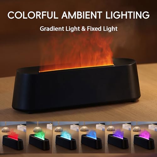 YALEDI Essential Oil Diffuser, Fireplace Flame Fire Oil Diffuser, 250ml Cool Mist Aromatherapy Humidifier, Scent Diffuser ...