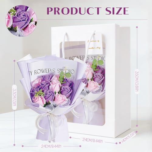 Preserved Flowers, Eternal Flower Roses Bouquet for Mom Grandma Wife Women Girlfriend on Mothers Day Gifts Anniversary Bir...