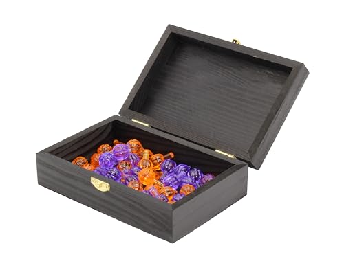 Creative Hobbies Small Black Wooden Keepsake Box with Gold Clasp - 6″ × 4″ × 2″ Painted Storage Case for Jewelry, Photos, ...