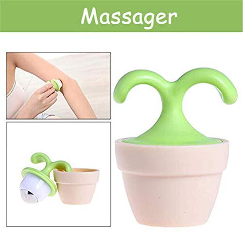 VUFVOID 2PCS Handheld Body Massager Mini Potted Plant Shaped Roller Ball Bead Relaxation Neck Foot Face Pot Desk Decor Mas...