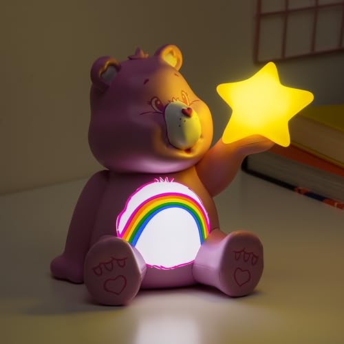 Paladone Care Bears Cheer Bear GloBuddies Night Light, Officially Licensed 3D LED Mood Lamp, Battery Powered Bedroom & Des...