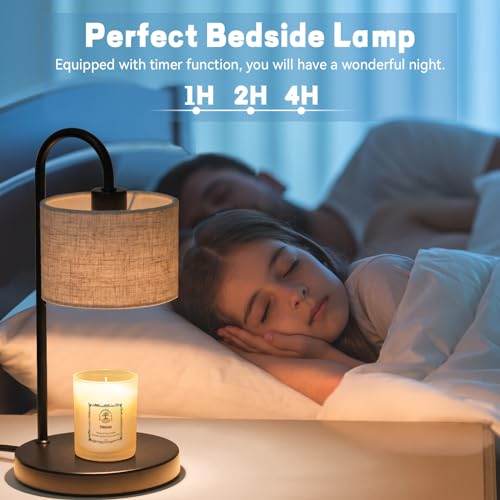 FINCMY Candle Warmer Lamp with Timer, Dimmable Candle Wax Warmer Candle Lamp Warmer for Scented Candles with 2 Bulbs, Moth...