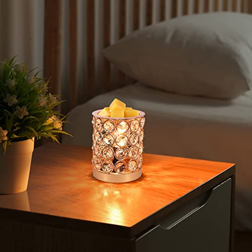 Crystal Wax Melt Warmer Candle Wax Warmer for Scented Wax 2 in 1 Wax Melts Fragrance Warmer Wax Cubes Melter Home Office D...