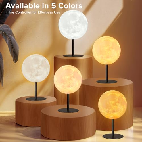 Moon Lamp Small Table Lamp for Bedroom, Dimmable Bedside Table Lamp with 30 Modes, Night Light Bedside Lamps for Night Sta...