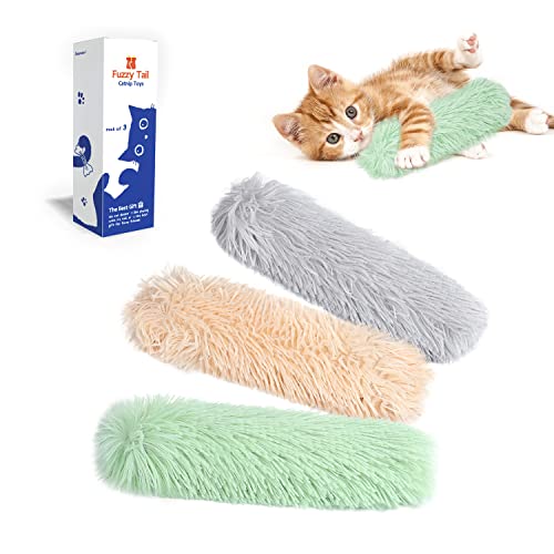 Potaroma Cat Toys Pillows, 3 Pack, Soft and Durable Crinkle Sound with Catnip Inside, Interactive Indoor Kitten Kicker, Pr...