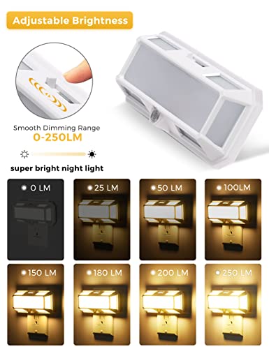 L LOHAS LED Bright Night Light, Night Lights Plug into Wall, 0-250LM LED Night Light, Dusk to Dawn Sensor, 2W Dimmable Nig...