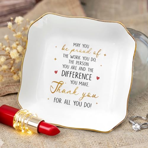 Appreciation Gift for Mom on Mothers day Birthday 2026 - Thank You Gifts for Mom Women, Inspirational Ring Jewelry Dish, R...