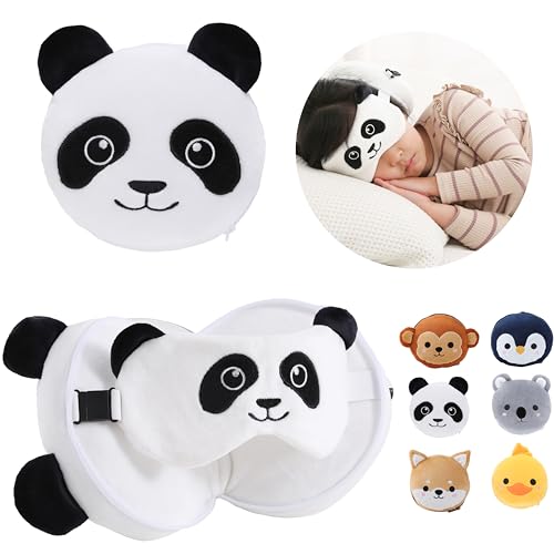 ecoZen Lifestyle Travel Neck Pillow with Eye Mask - Kids Travel Pillow for Sleeping - Toddler Travel Essential and Travel ...