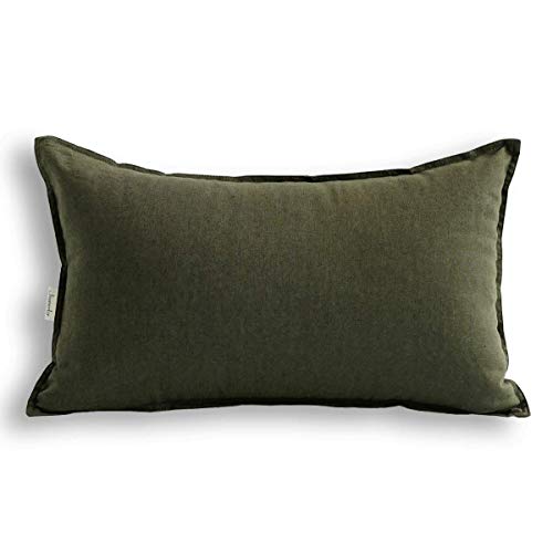 Jeanerlor Cotton Linen Square Decorative Throw Pillow Case Cushion Cover with Twin Needles Stitch on Edge,for Wedding Part...