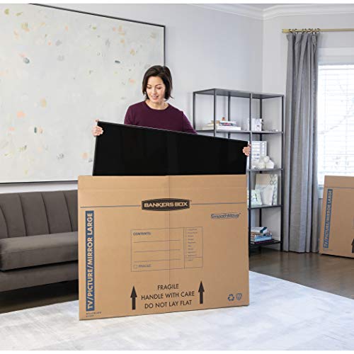 Bankers Box Large, Up to 55" TV/Picture/Mirror, Moving Box 4 Pack, 48-In x 4-In x 33-In (7711301)