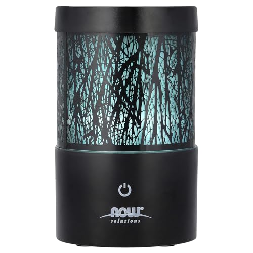 NOW Essential Oils, Metal Touch Ultrasonic Aromatherapy Oil Diffuser, Extremely Quiet and Heat Free, Color Changing LED