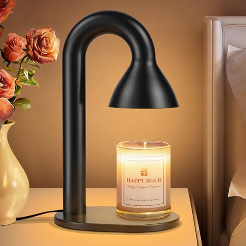 Candle Warmer Lamp with Timer and Dimmer,Minimalist Modern Black Electric Wax Warmer for Women Mom, Best Birthday and Hous...