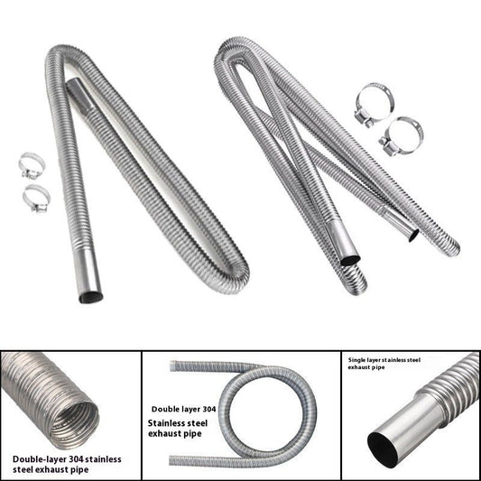 Stainless Steel Parking Heater Exhaust Spiral Smoke Vent Car Accessories