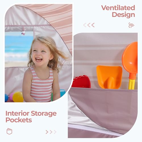 Apojungle Baby Beach Tent - Pop Up Beach Tent with UPF 50+ UV Protection, Portable Sun Shade, Outdoor Summer Baby Essentia...