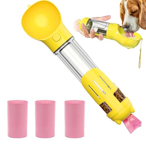 SYMHOBBY Portable Travel Water Collapsible Bowl Set Dispenser for Dog Walking Bag with Water Bottle Holder Small Size Dog ...