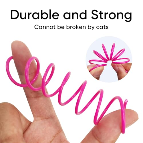 AGYM Cat Toys for Indoor Cats, 30 Pack Interactive Cat Spring Toys, Durable Colorful Plastic Spiral Springs for Kitten Hun...