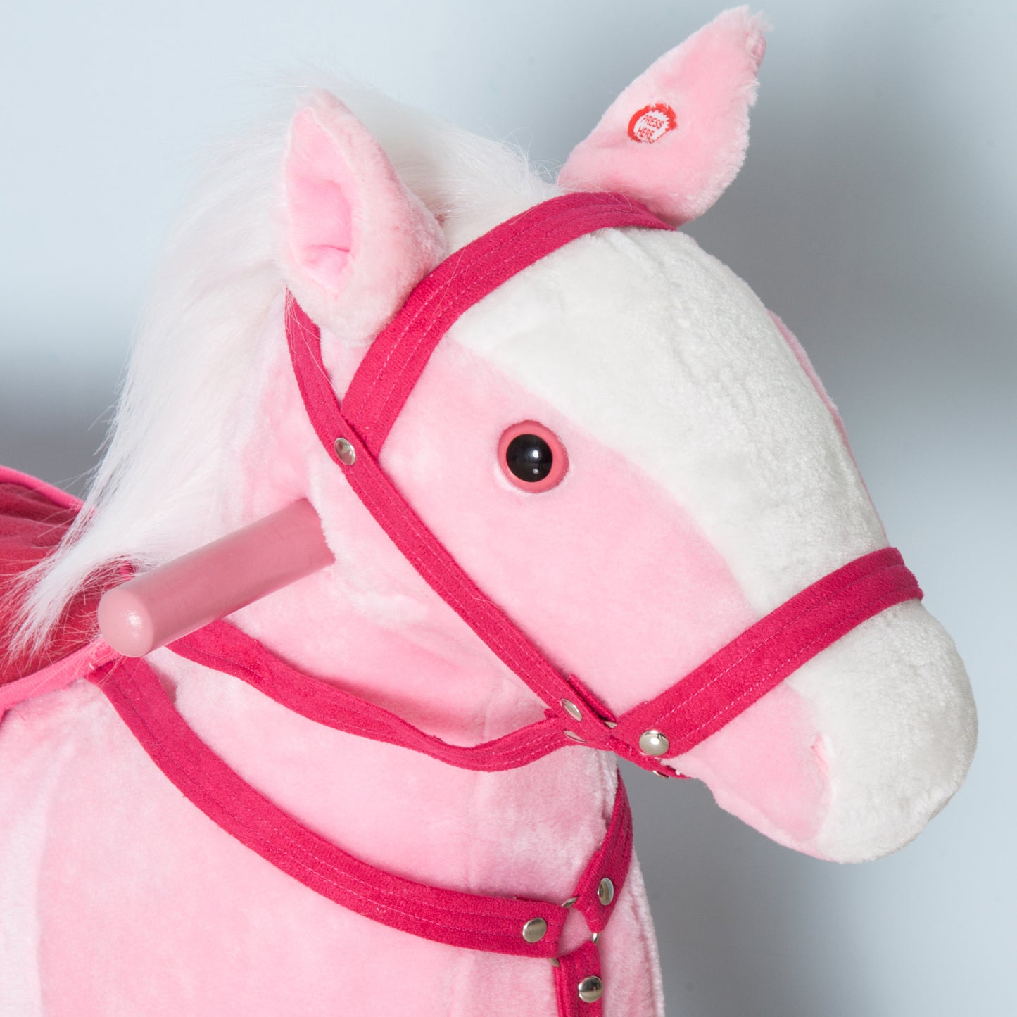 Kids Plush Toy Rocking Horse Pony Toddler Ride on Animal Rocker with Realistic Sounds, Birthday Gifts for Girls, Pink
