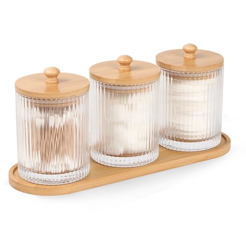 eggs sound 3 Pack Qtip Holder - Bathroom Organizers and Storage, Cotton Round Holder Floss Pick Cotton Ball Holder Swab Di...