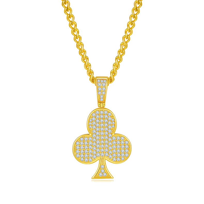 S925 Sterling Silver 120pcs D Color VVS1 Moissanite Club Pendant 5g No Chain Platinum Plated GRA Certified Gift Box