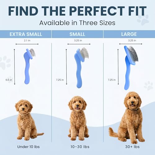 Slicker Brush for Dogs, Dog Grooming Supplies - Best Doodle & Poodle Brush for Haired Dogs - Goldendoodle Pin Detangler fo...