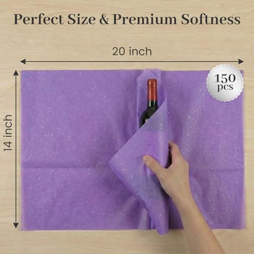 3 Otters 150 Sheets Tissue Paper, 14x20 Inch Tissue Paper for Gift Bags 30 Colors Gift Wrap Supplies Bulk for Crafts Party...