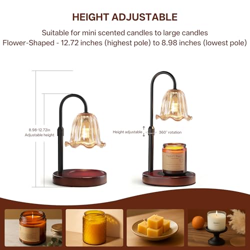 Homelist Dimmable Candle Wax Warmer, Candle Warmer Lamp with Timer for New Home, Mondern Warmers Flower Lamp, House Warmin...